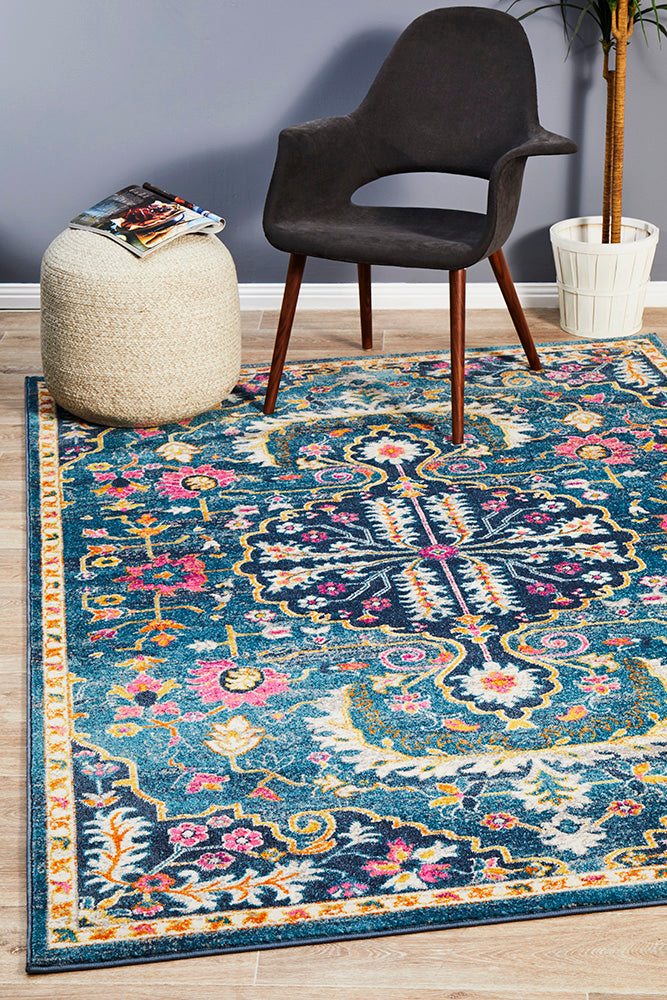 Tigris Navy Bohemian Transitional Rug