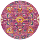 Tigris Elam Fuchsia Round Bohemian Transitional Rug