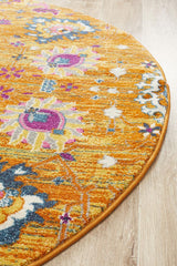 Tigris Elam Rust Round Bohemian Transitional Rug