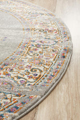 Tigris Amarah Grey Round Bohemian Transitional Rug