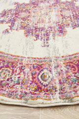 Tigris Amarah Pink Round Bohemian Transitional Rug