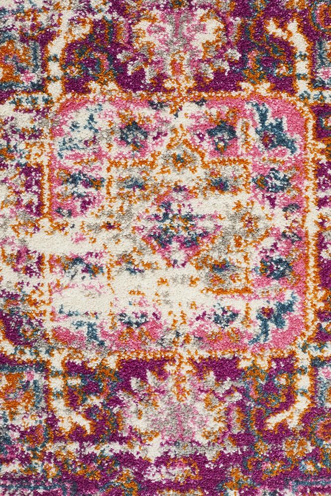 Tigris Amarah Pink Round Bohemian Transitional Rug