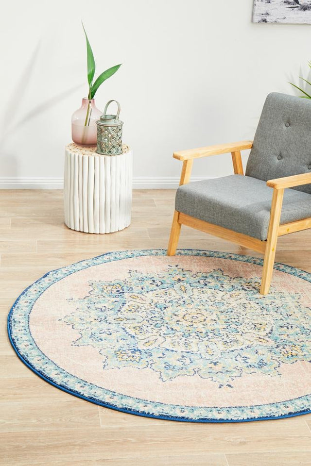 Boulevard Flamingo Round Transitional Rug-Lost Design Society