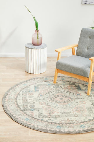 Boulevard Silver Round Transitional Rug-Lost Design Society
