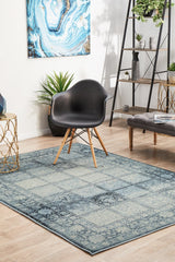 Heritage Paradise Transitional Rug Navy