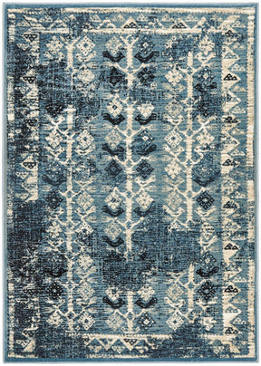 Urdu Tribal Transitional Rug Blue - Lost Design Society