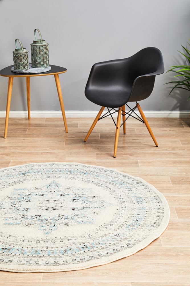 Legion Ghost White Round Transitional Rug