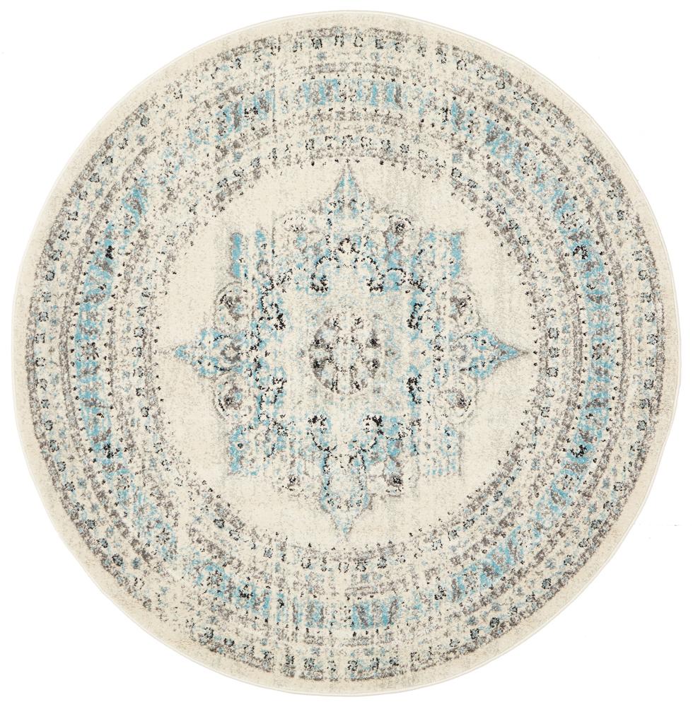 Legion Ghost White Round Transitional Rug