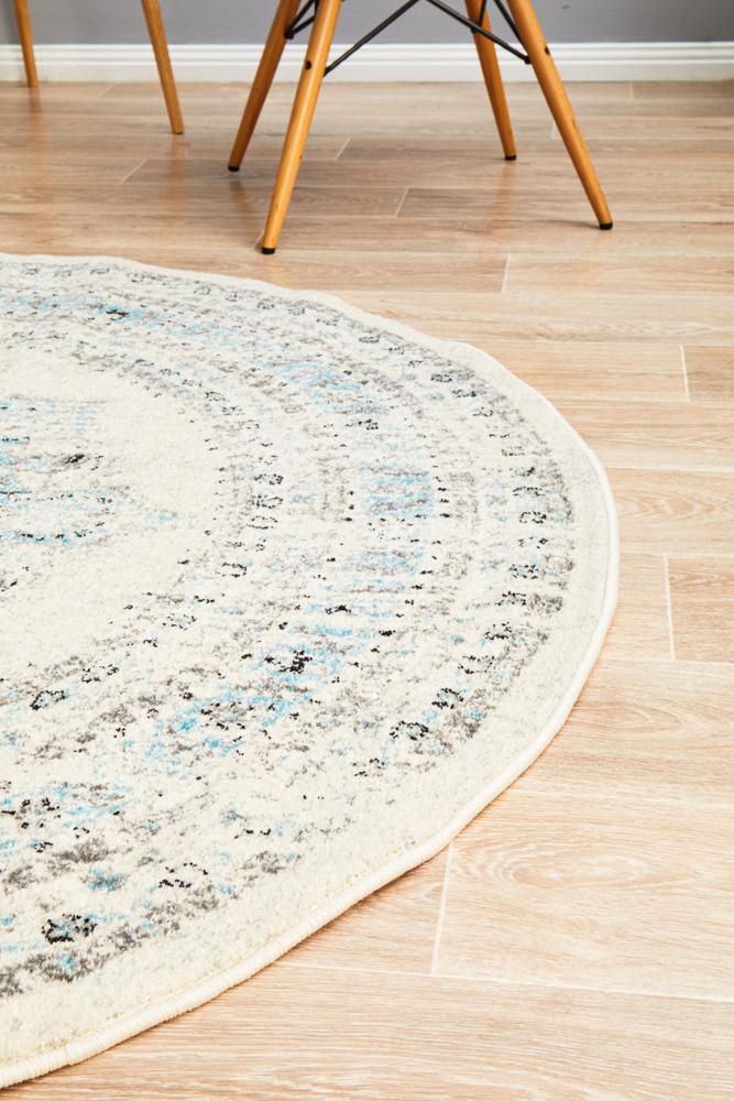 Legion Ghost White Round Transitional Rug