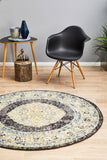 Legion Charcoal Round Transitional Rug