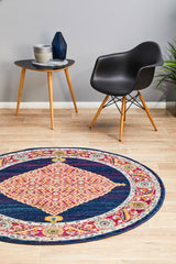 Legion Royal Blue Round Transitional Rug