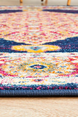 Legion Royal Blue Round Transitional Rug