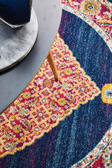 Legion Royal Blue Round Transitional Rug