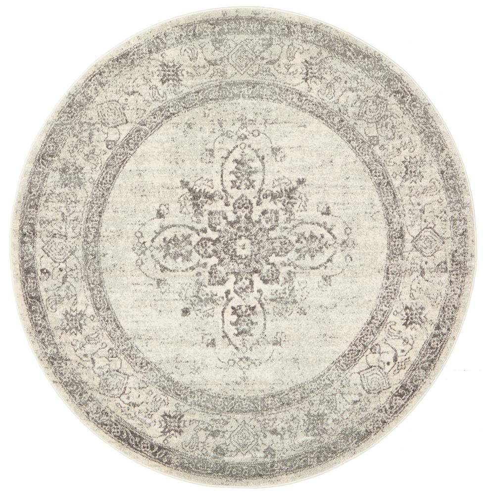 Legion Silver Round Transitional Rug