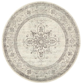 Legion Silver Round Transitional Rug - Lost Design Society