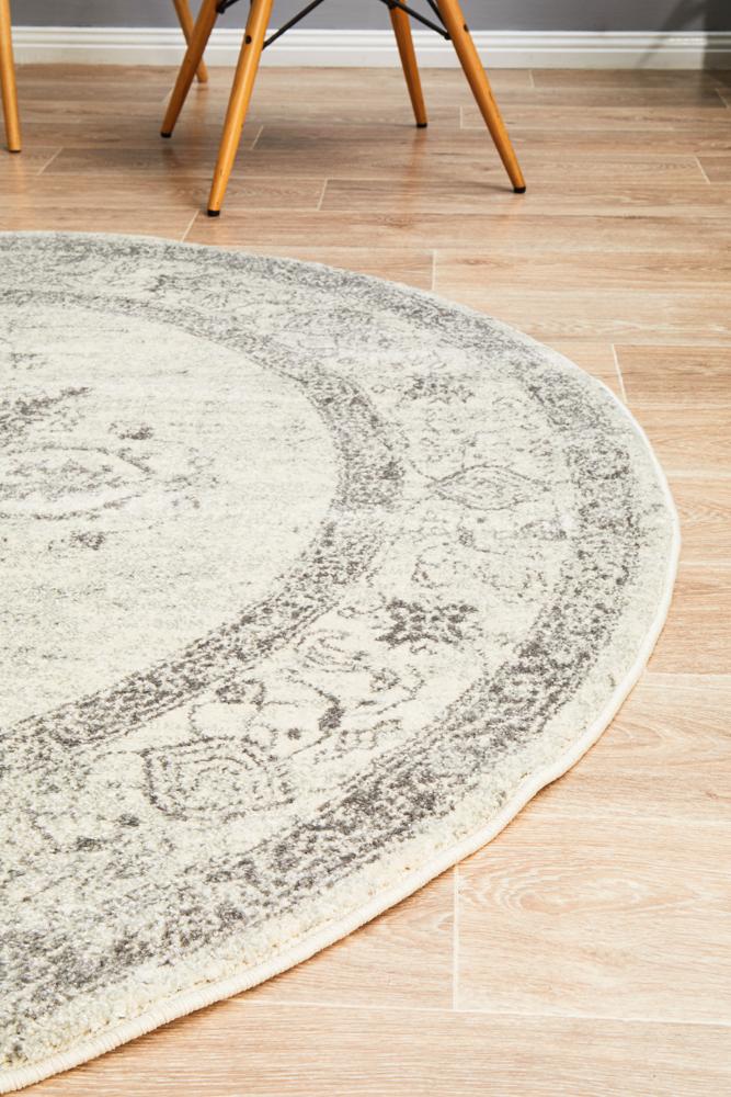 Legion Silver Round Transitional Rug