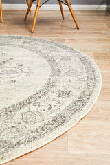 Legion Silver Round Transitional Rug