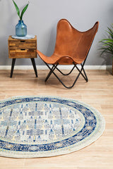 Legion Blue Round Transitional Rug