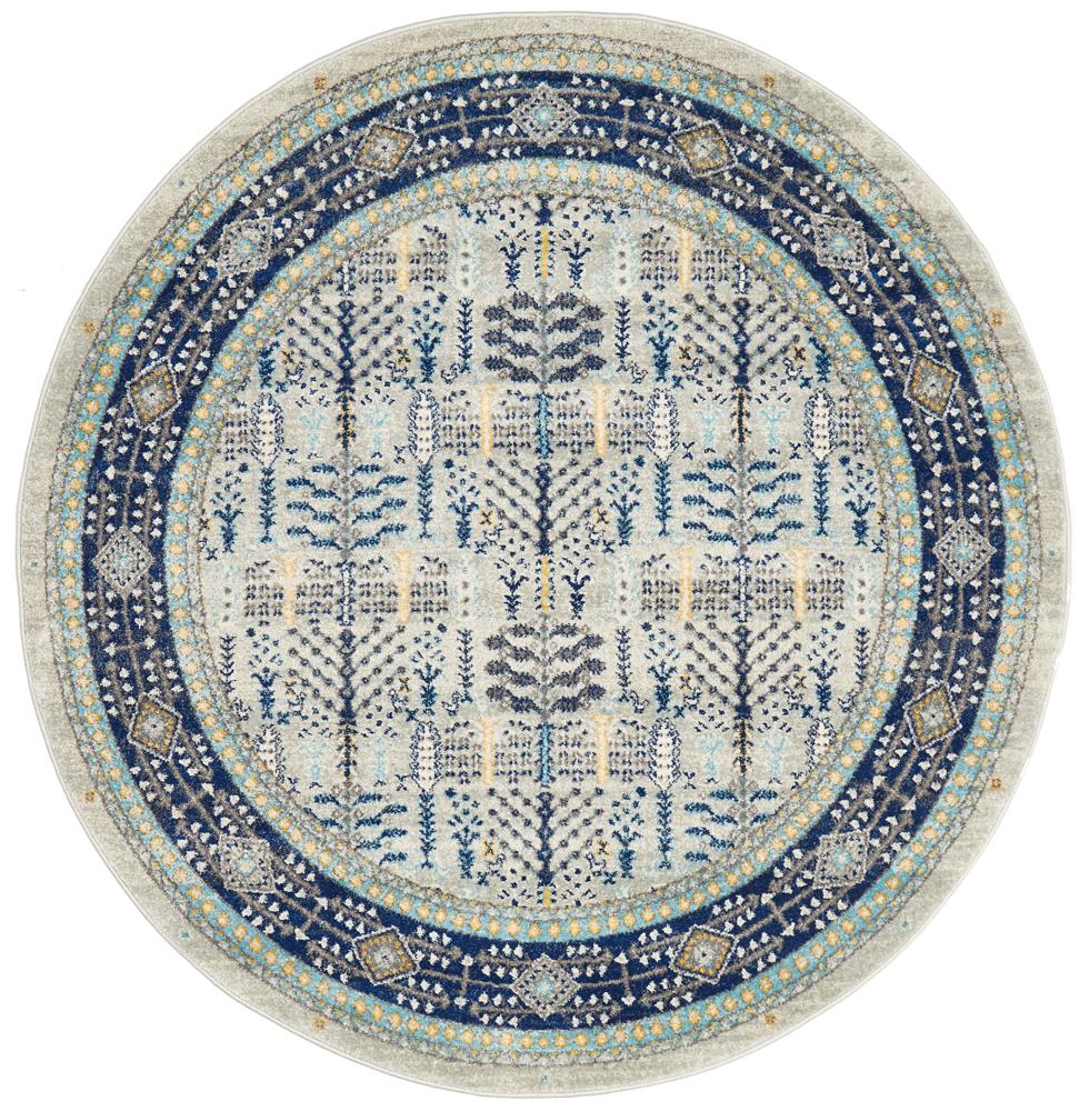 Legion Blue Round Transitional Rug