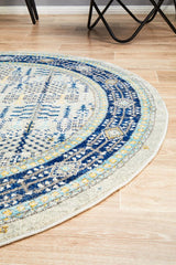 Legion Blue Round Transitional Rug