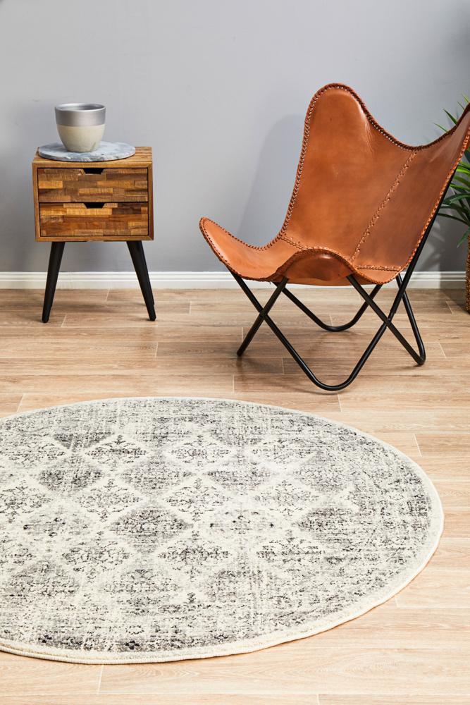 Legion Grey Round Transitional Rug