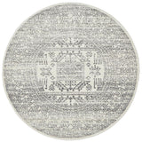 Aztec Silver Transitional Round Rug