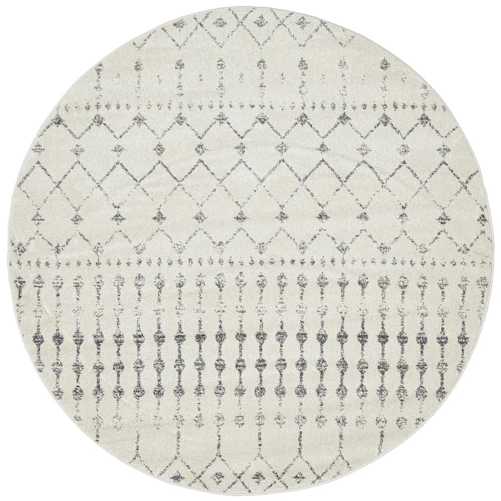 Alma Silver Transitional Round Rug