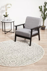 Clara Silver Transitional Round Rug