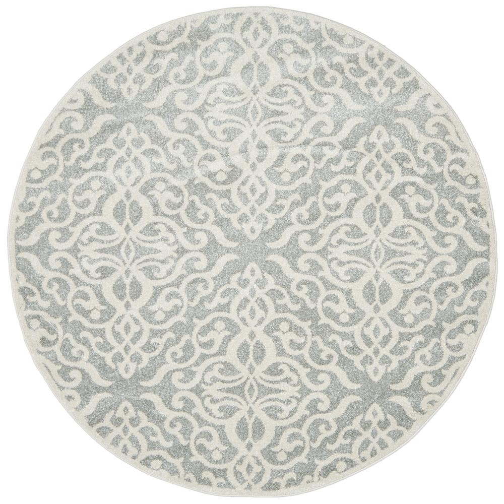 Clara Silver Transitional Round Rug