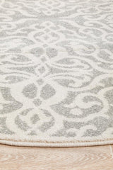 Clara Silver Transitional Round Rug