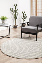 Sierra Silver Transitional Round Rug