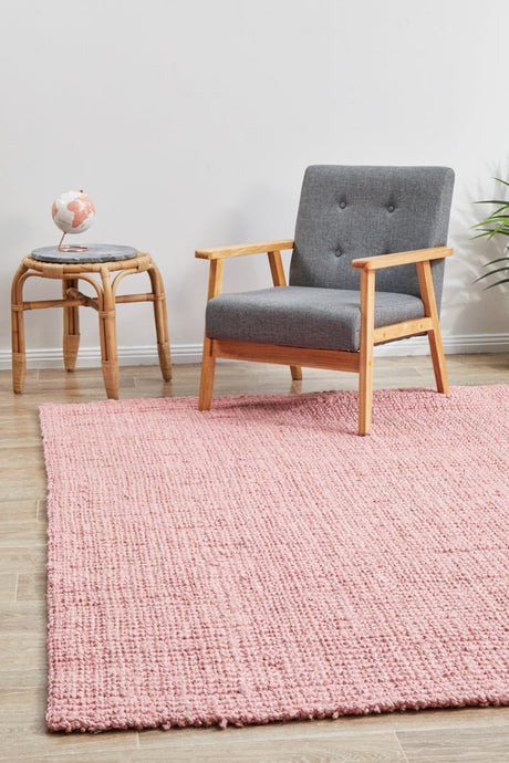 Chunky Natural Jute Barker Pink Rug