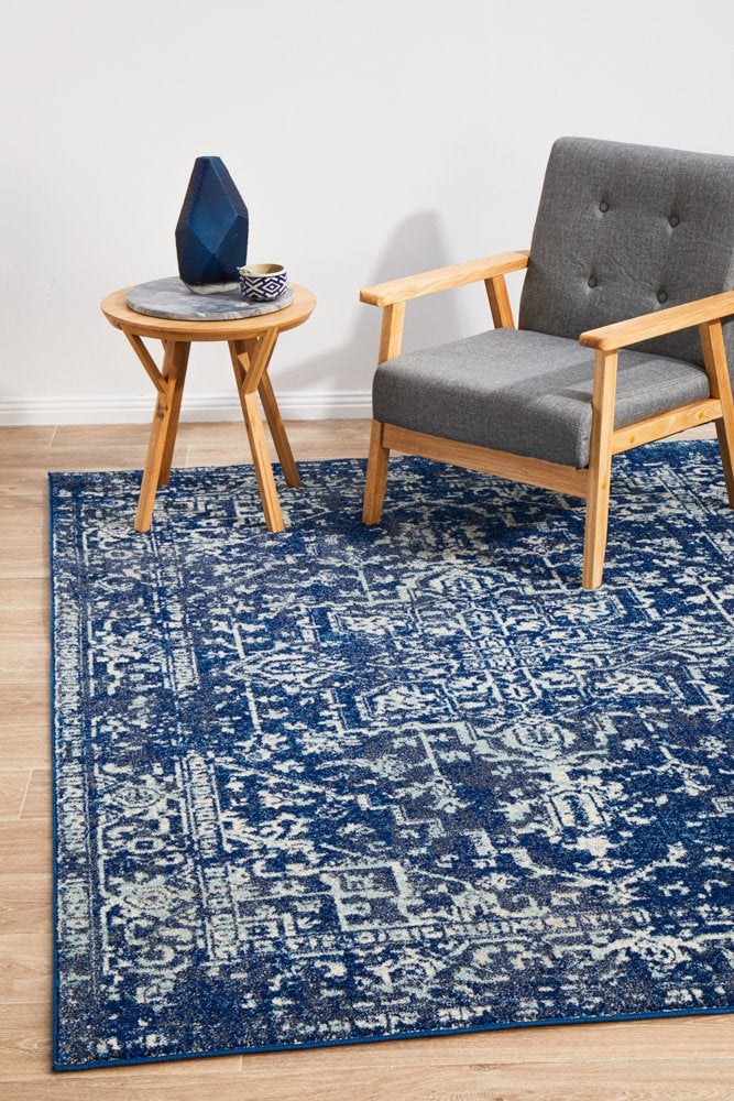 Contrast Navy Transitional Rug