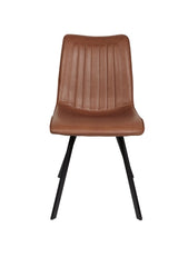 Gaia Faux Leather Vintage Cognac Dining Chairs - Set of 2