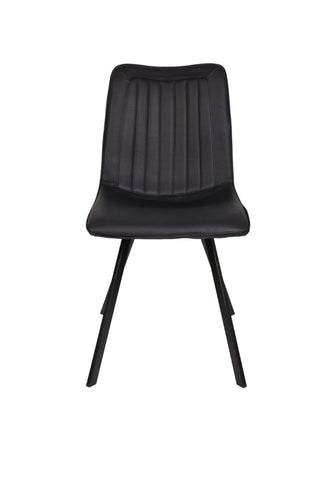 Gaia Faux Leather Black Dining Chairs - Set of 2