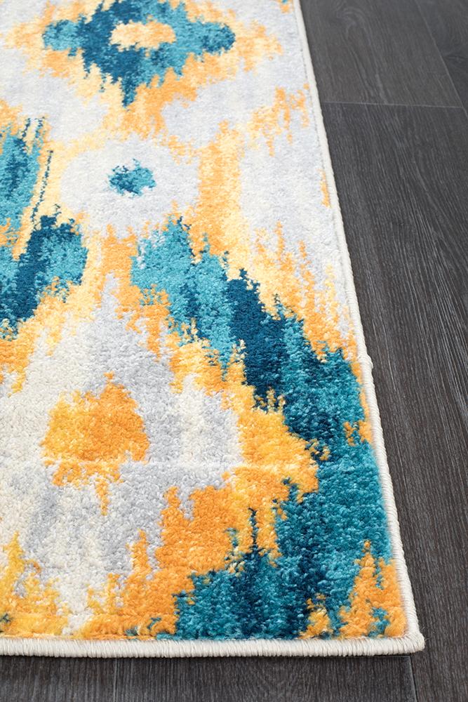 Realms Burst Blue Modern Rug