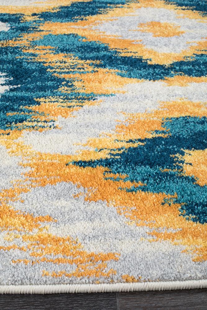 Realms Burst Blue Modern Rug