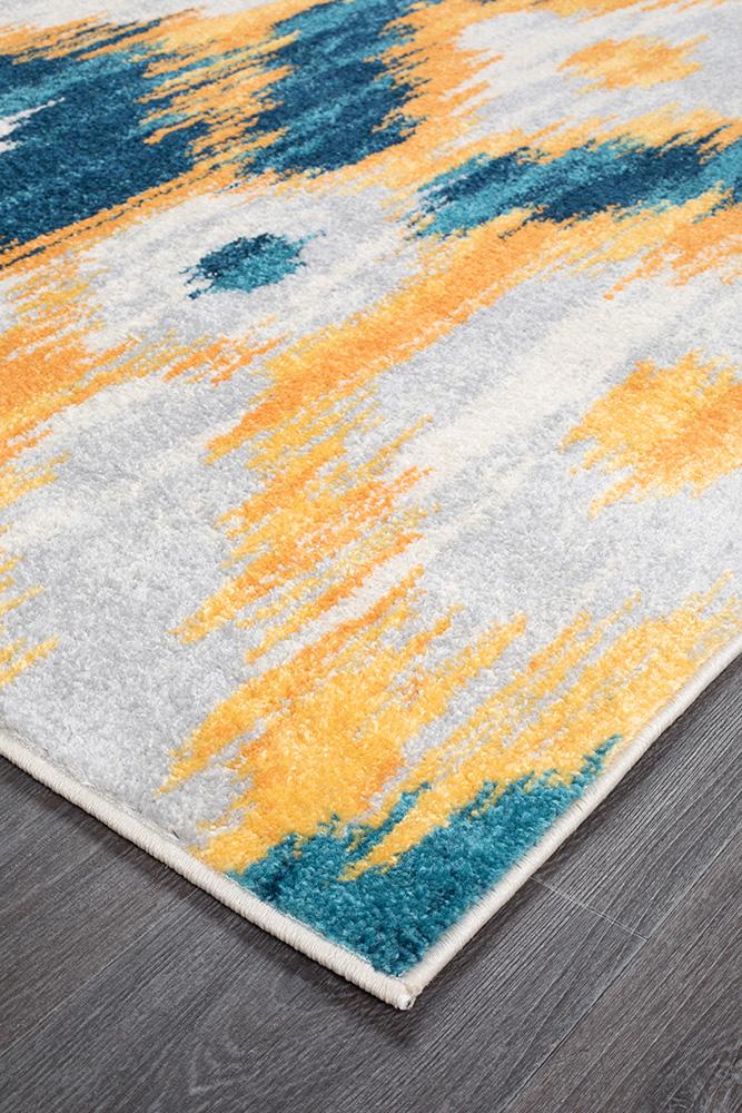 Realms Burst Blue Modern Rug