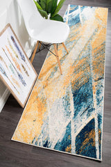 Realms Strokes Blue Modern Rug