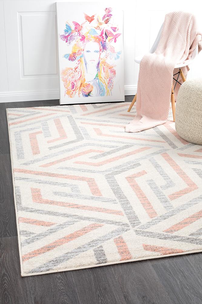 Realms Link Pink Modern Rug