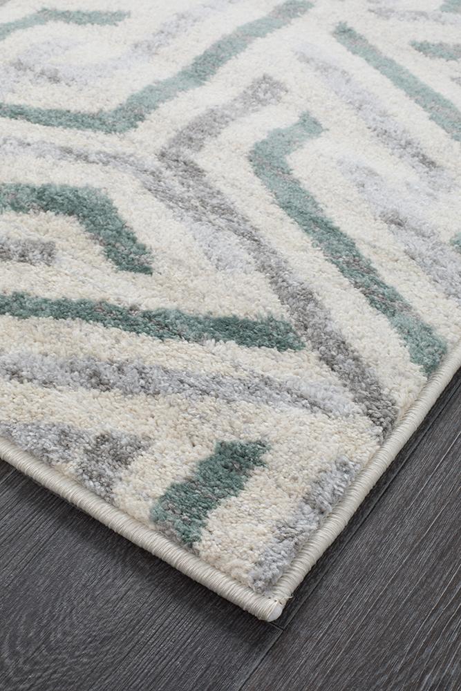 Realms Link Teal Modern Rug