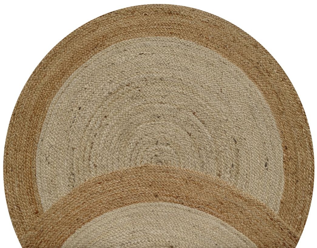 Round Natural Border Jute Rug