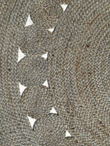 Round Grey Dot Rose Jute Rug