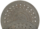 Round Grey Dot Rose Jute Rug