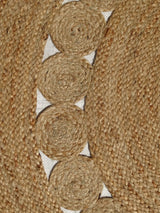 Round Natural Dot Rose Jute Rug