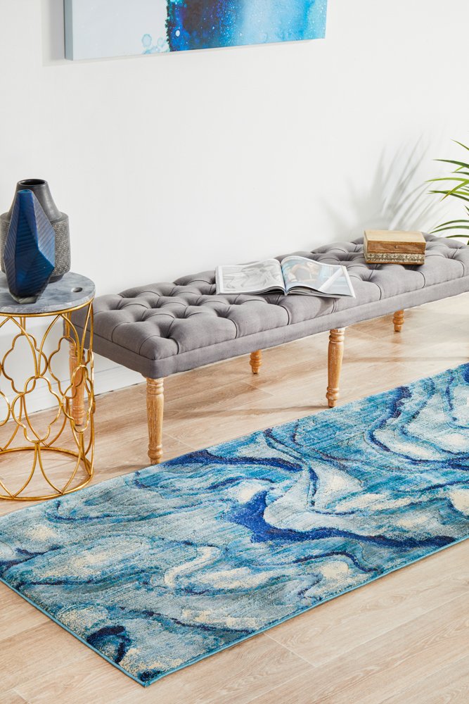 Waves Indigo Transitional Rug