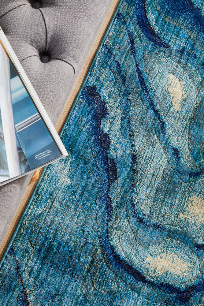 Waves Indigo Transitional Rug