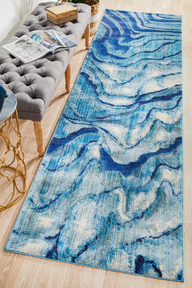 Waves Indigo Transitional Rug