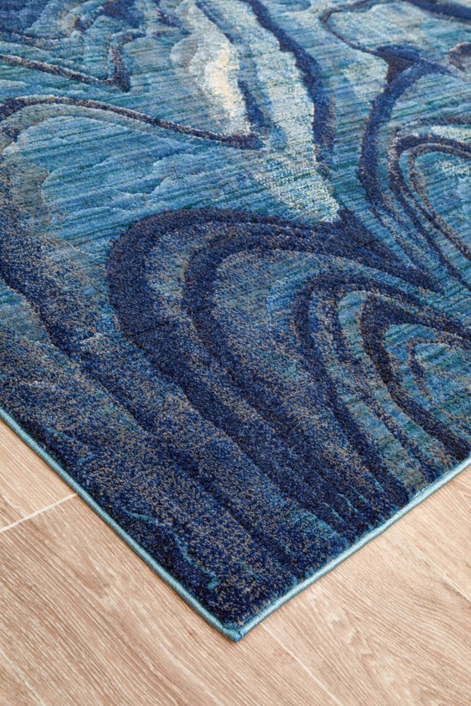 Waves Indigo Transitional Rug