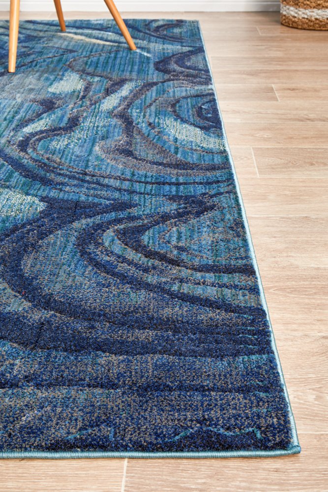 Waves Indigo Transitional Rug